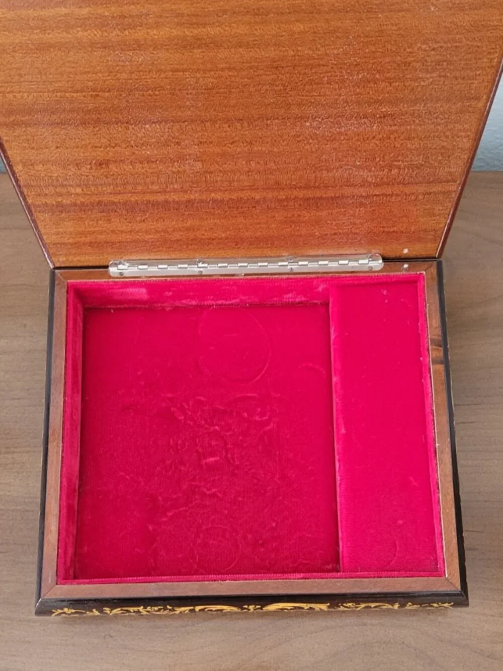 Vintage Italian Marquetry Reuge Swiss Music Jewelry Box Inlaid Wood AS-IS NR